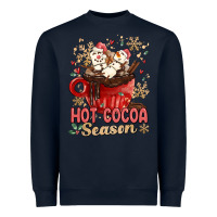 Navy hot cocoa season Heavyweight Sweatshirt - MaliasSmallBusiness