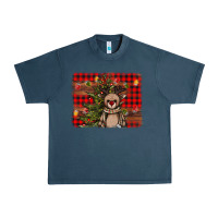 Midnight Navy reindeer trees background Urban Heavy Tee - AdoDesignShop