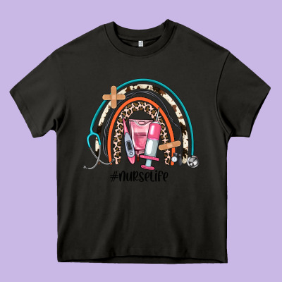 Nurse Life Rainbow Heavy Core Tee Designed By Jahusdesignshop