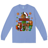 Colony Blue The real gift is Jesus Long Sleeve Tee - NancyCooperArtShop