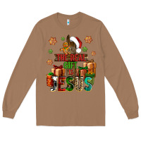 Toasted Coconut The real gift is Jesus Long Sleeve Tee - NancyCooperArtShop
