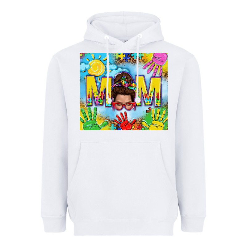 Messy Bun Autism Mom 20oz Skinny Tumbler Heavyweight Hoodie by TumblerDesignByShophia | Teevron