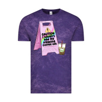 Cloud Purple caution i haven't had my coffee yet Vintage Tee - MaliasSmallBusiness