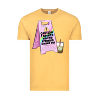 Vintage Mustard caution i haven't had my coffee yet Vintage Tee - MaliasSmallBusiness