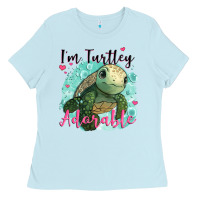 Baby Blue i'm turtley adorable Ladies Tee - JahusDesignShop