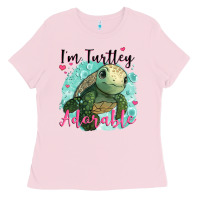 Bubblegum Pink i'm turtley adorable Ladies Tee - JahusDesignShop