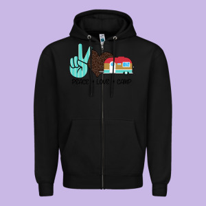 Peace Love Camp Zipper Hoodie Designed By Bettercallsaul