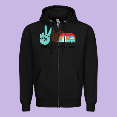 Peace Love Camp Zipper Hoodie Designed By Bettercallsaul