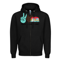 Black Peace Love Camp Zipper Hoodie - Bettercallsaul