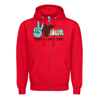 Red Peace Love Camp Zipper Hoodie - Bettercallsaul