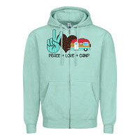 Seafoam Peace Love Camp Zipper Hoodie - Bettercallsaul