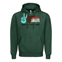 Sports Green Peace Love Camp Zipper Hoodie - Bettercallsaul