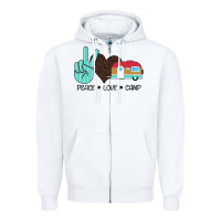 White Peace Love Camp Zipper Hoodie - Bettercallsaul
