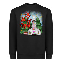 Black christmas church oh holy night Heavyweight Sweatshirt - MaliasSmallBusiness