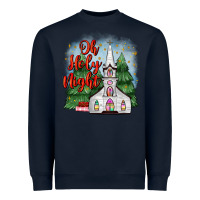 Navy christmas church oh holy night Heavyweight Sweatshirt - MaliasSmallBusiness