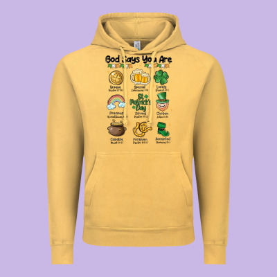 God Says You Are St Patrick's Day Vintage Hoodie Designed By Maliassmallbusiness