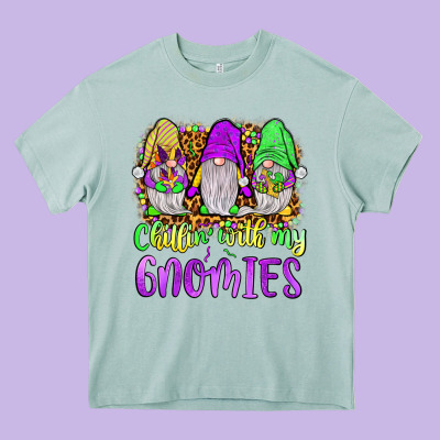 Mardi Gras Chillin' With My Gnomies Heavy Core Tee Designed By Jahusdesignshop