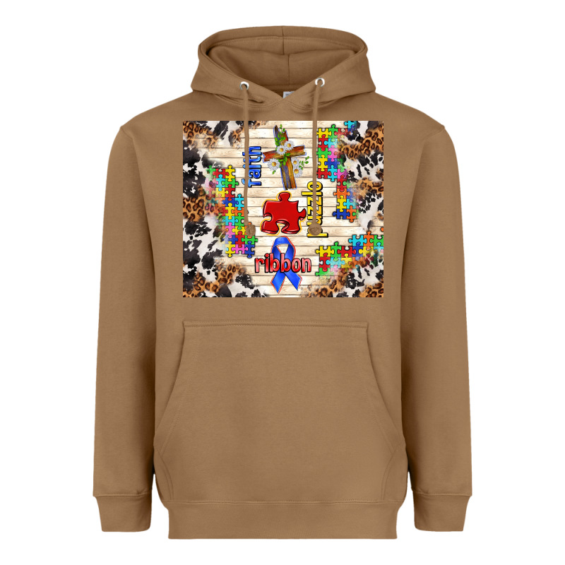 Faith Puzzle Ribbon Tumbler Heavyweight Hoodie by TumblerDesignByShophia | Teevron