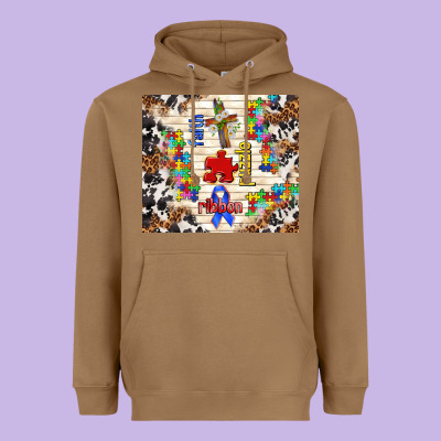 Faith Puzzle Ribbon Tumbler Heavyweight Hoodie Designed By Tumblerdesignbyshophia