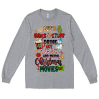 Heather Grey let's bake stuff drink hot cocoa and watch christm Long Sleeve Tee - MaliasSmallBusiness