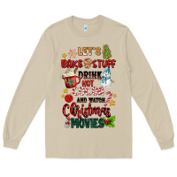Mushroom let's bake stuff drink hot cocoa and watch christm Long Sleeve Tee - MaliasSmallBusiness