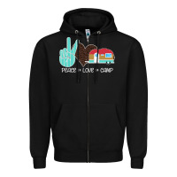 Black Peace Love Camp Zipper Hoodie - Bettercallsaul