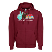 Burgundy Peace Love Camp Zipper Hoodie - Bettercallsaul