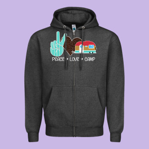 Peace Love Camp Zipper Hoodie Designed By Bettercallsaul