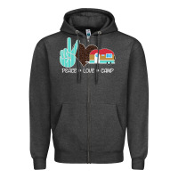 Charcoal Heather Peace Love Camp Zipper Hoodie - Bettercallsaul