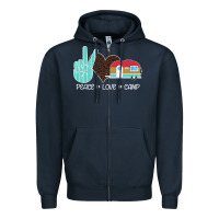 Navy Peace Love Camp Zipper Hoodie - Bettercallsaul