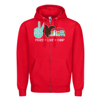 Red Peace Love Camp Zipper Hoodie - Bettercallsaul