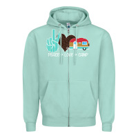 Seafoam Peace Love Camp Zipper Hoodie - Bettercallsaul