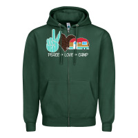 Sports Green Peace Love Camp Zipper Hoodie - Bettercallsaul