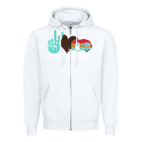 White Peace Love Camp Zipper Hoodie - Bettercallsaul