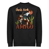 Black check your ego amigo rodeo cowboy Heavyweight Sweatshirt - MaliasSmallBusiness