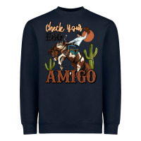 Navy check your ego amigo rodeo cowboy Heavyweight Sweatshirt - MaliasSmallBusiness