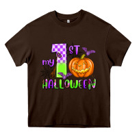Chocolate Brown my first halloween pumpkin Heavy Core Tee - AdoDesignShop