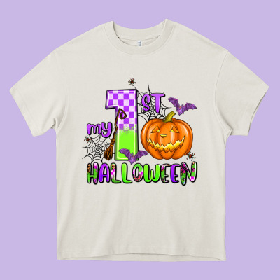 My First Halloween Pumpkin Heavy Core Tee Designed By Adodesignshop