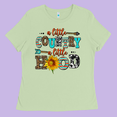 A Little Country A Little Hood Ladies Tee Designed By Adodesignshop