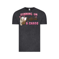 Vintage Black running on caffeine & chaos Vintage Tee - MaliasSmallBusiness