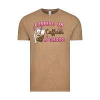 Vintage Coffee running on caffeine & chaos Vintage Tee - MaliasSmallBusiness