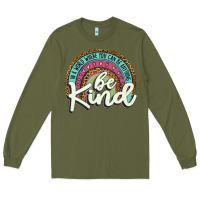 Army Green be kind   leopard Long Sleeve Tee - JahusDesignShop