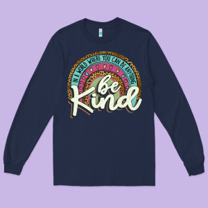 Be Kind   Leopard Long Sleeve Tee Designed By Jahusdesignshop