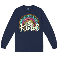 Navy be kind   leopard Long Sleeve Tee - JahusDesignShop