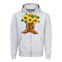 Heather Grey cowgirl boots Zipper Hoodie - Bettercallsaul