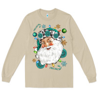 Mushroom Western Santa Christmas Long Sleeve Tee - NancyCooperArtShop