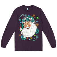 Plum Western Santa Christmas Long Sleeve Tee - NancyCooperArtShop