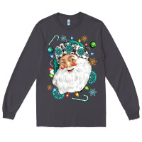 Smoke Western Santa Christmas Long Sleeve Tee - NancyCooperArtShop