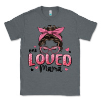 Charcoal Heather one loved mama messy bun Classic Tee - MaliasSmallBusiness