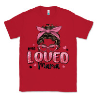 Red one loved mama messy bun Classic Tee - MaliasSmallBusiness